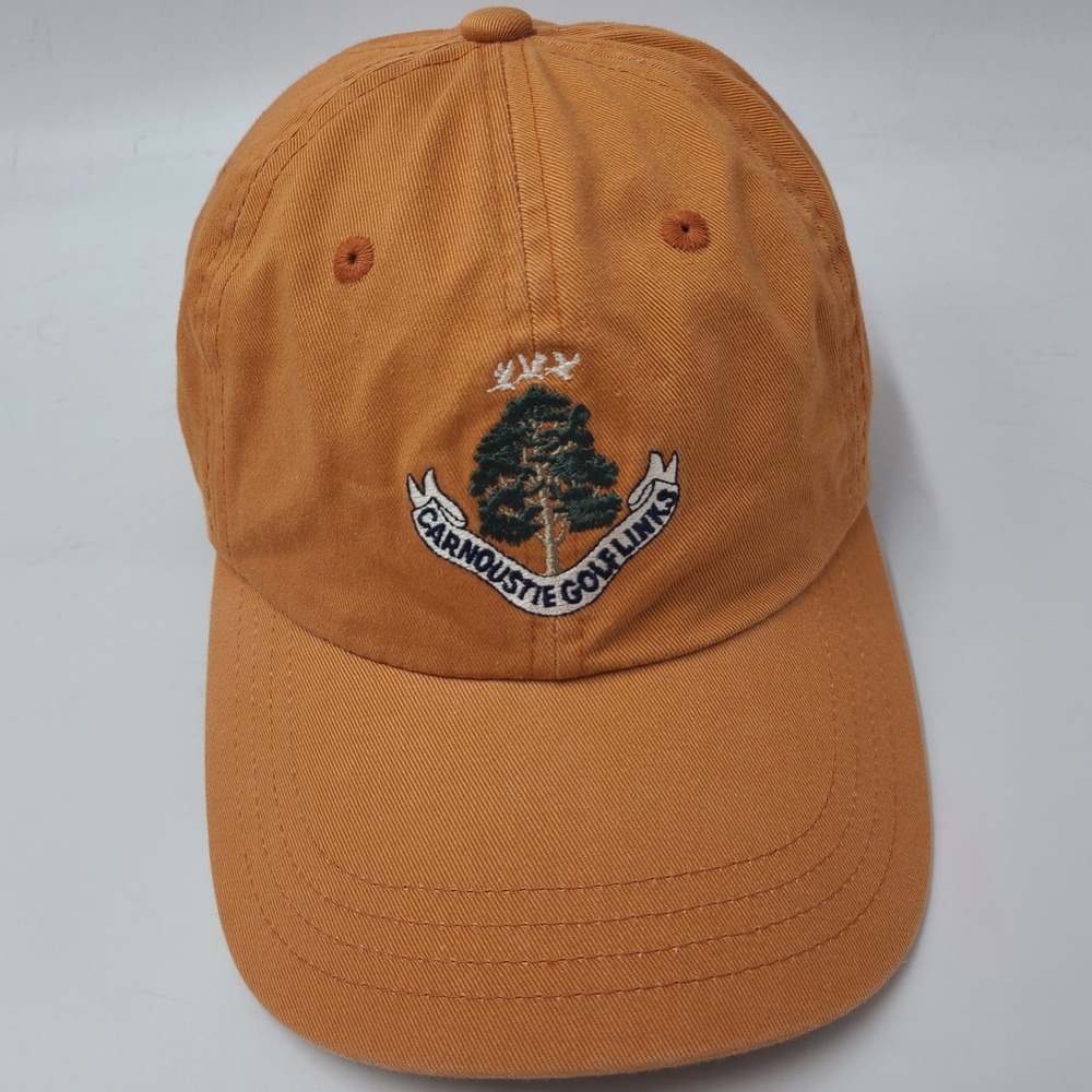 Carnoustie Golf Links Hat Strapback Imperial Orange Scotland Course Casual Men